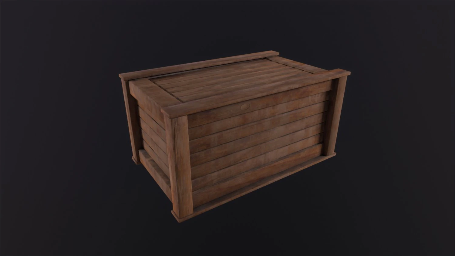 Wooden Box 3D Model .c4d .max .obj .3ds .fbx .stl .blend 