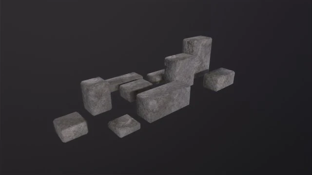 Stone Bricks 3D Model .c4d .max .obj .3ds .fbx .stl .blend 