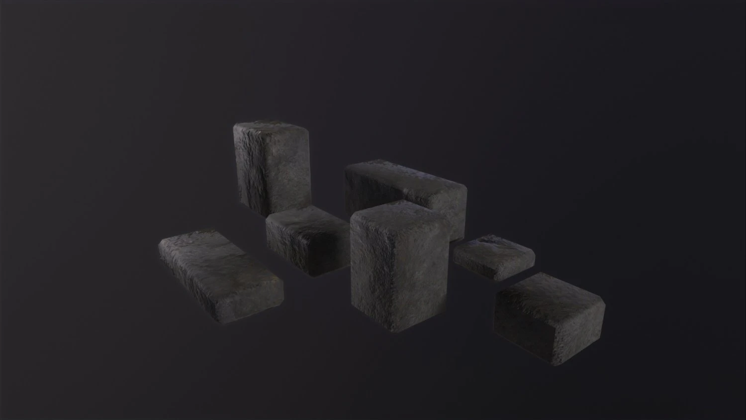 Stone Bricks 3D Model .c4d .max .obj .3ds .fbx .stl .blend 