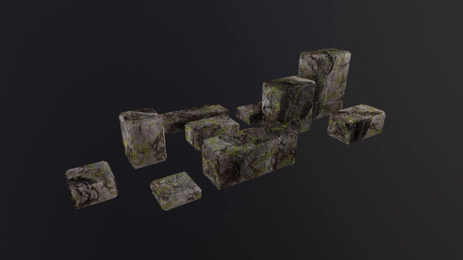 Stone Bricks 3D Model .c4d .max .obj .3ds .fbx .stl .blend 
