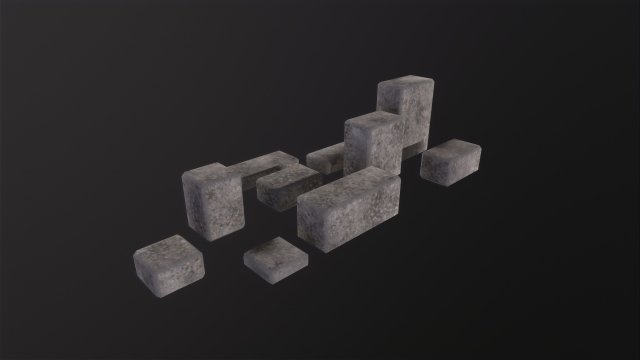 Stone Bricks 3D Модель .c4d .max .obj .3ds .fbx .stl .blend 