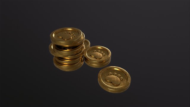Gold Coin Modelo 3D .c4d .max .obj .3ds .fbx .stl .blend 