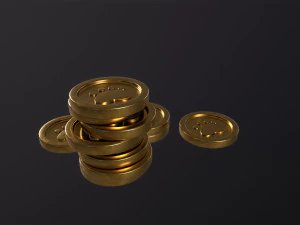 Золотая монета 3D Модель