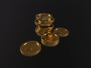 Золотая монета 3D Модель