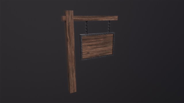 Medieval Signboard 3D Модель .c4d .max .obj .3ds .fbx .stl .blend 