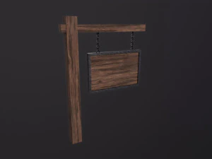 Papan Nama Abad Pertengahan Model 3D