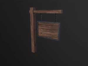 Medieval Signboard 3D Model