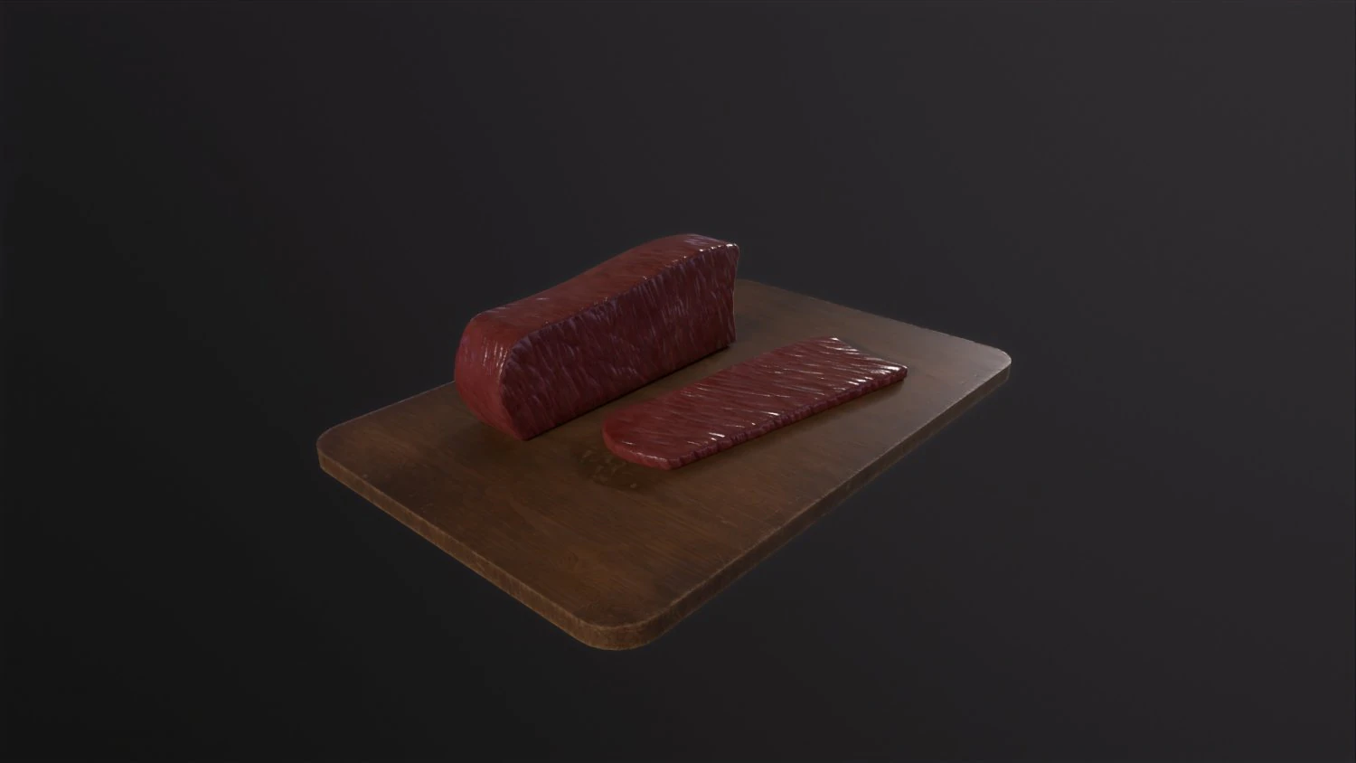 Cutting Board and meat 3D Model .c4d .max .obj .3ds .fbx .stl .blend 