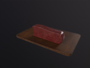 Cutting Board and meat Modello 3D