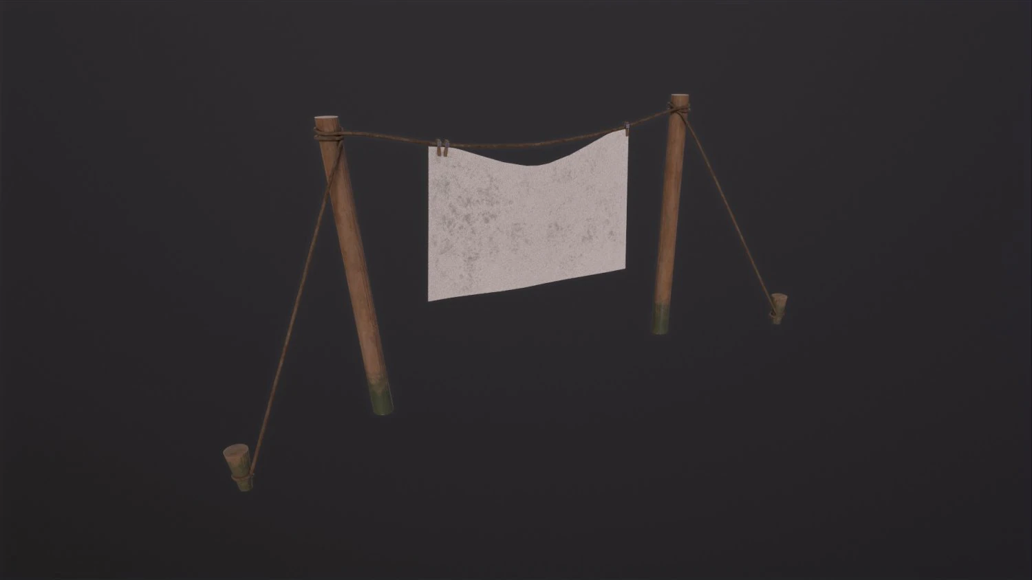 Clothesline 3D Model .c4d .max .obj .3ds .fbx .stl .blend 