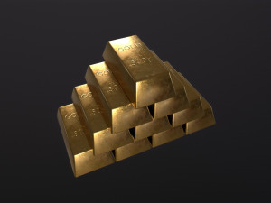 Gold Bars 3D Модель