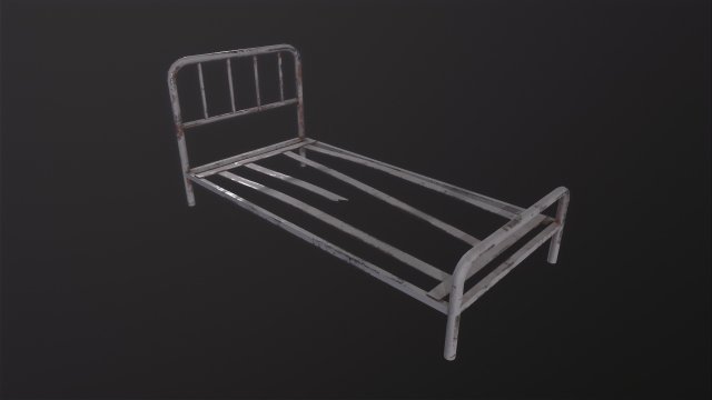 Rusty Bed 3D Model .c4d .max .obj .3ds .fbx .stl .blend 