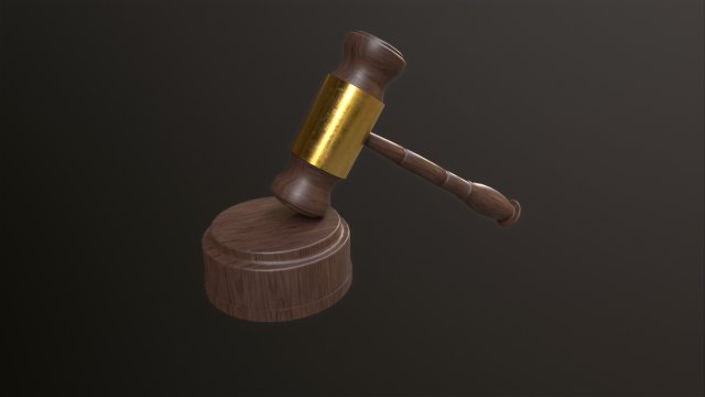 Judge Hammer 3D 模型 .c4d .max .obj .3ds .fbx .stl .blend 