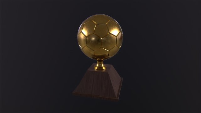 Trophy Golden Ball 3D Model .c4d .max .obj .3ds .fbx .stl .blend 