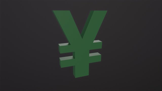 Yen Symbol 3D 모델 .c4d .max .obj .3ds .fbx .stl .blend 