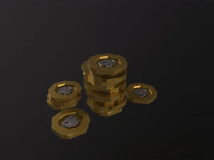 Stylized Pirate Coin 3D Model