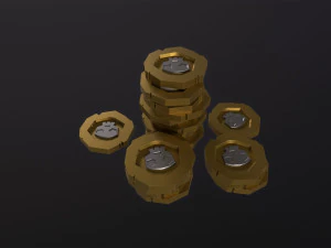 Stylized Pirate Coin 3D Model