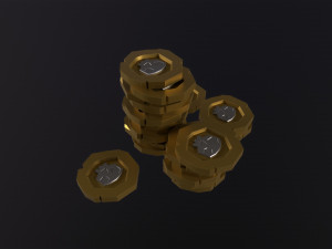 Stylized Pirate Coin Modelo 3D