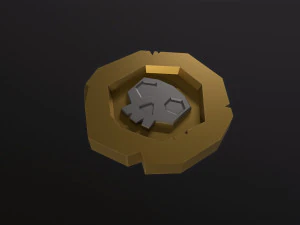 Stylized Pirate Coin 3D Model