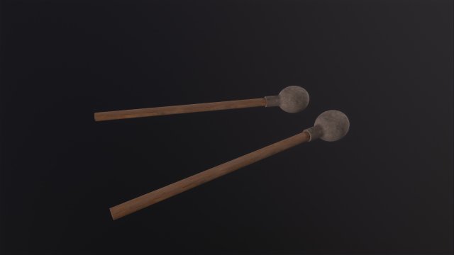Drum Mallet 3D Model .c4d .max .obj .3ds .fbx .stl .blend 