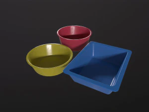 Plastic Wash Basin Pack 3D Model
