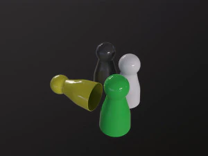 Board Game Pawns 3D Model