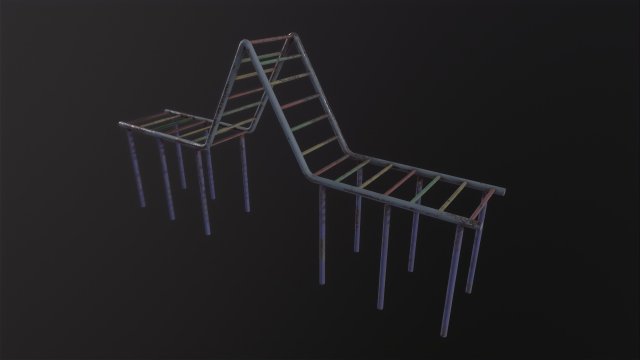 Soviet Oldschool Monkey Bars Model 3D .c4d .max .obj .3ds .fbx .stl .blend 
