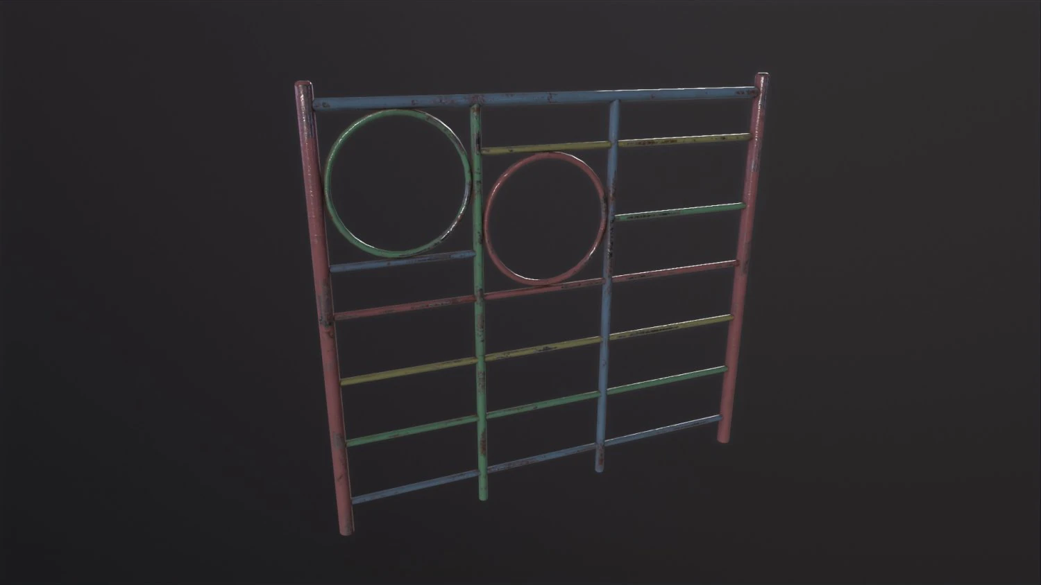 Soviet Oldschool Horizontal Bar 3D Model .c4d .max .obj .3ds .fbx .stl .blend 