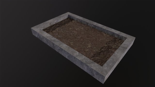 Square garden Model 3D .c4d .max .obj .3ds .fbx .stl .blend 