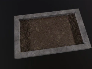 Jardim quadrado Modelo 3D