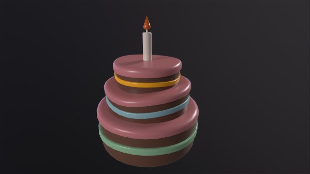 Cartoon Cake 3Dモデル .c4d .max .obj .3ds .fbx .stl .blend 