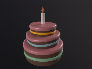 Cartoon Cake 3D Model
