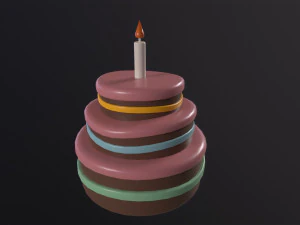 Мультяшний торт 3D Модель