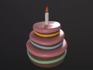 Cartoon Cake 3D Model