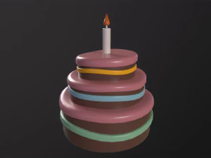 Cartoon Cake 3D Model