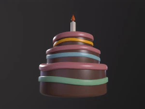 Cartoon Cake 3D Model