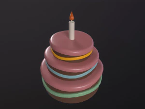 Cartoon Cake 3D Model