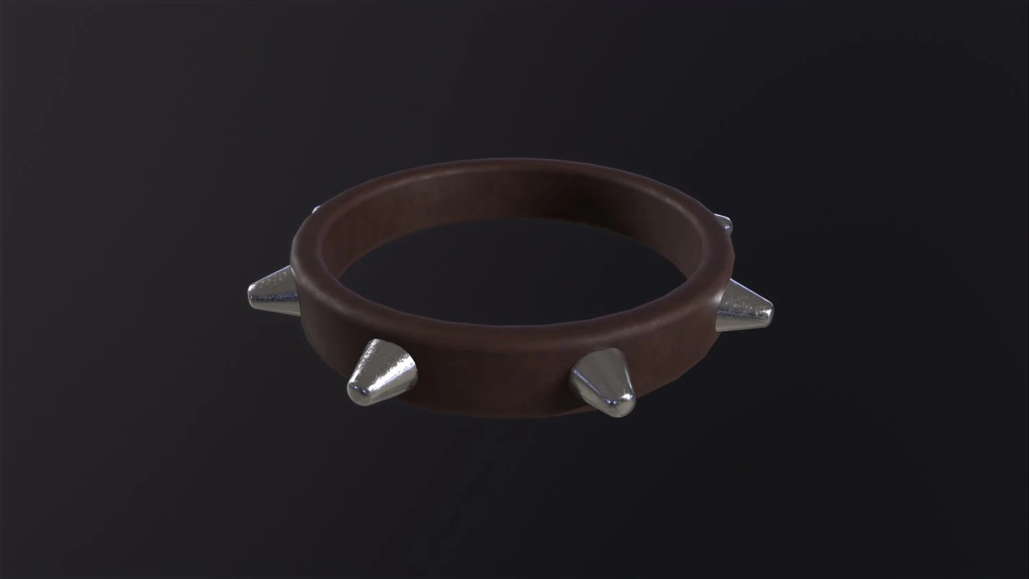 Spiked Collar 3D Model .c4d .max .obj .3ds .fbx .stl .blend 
