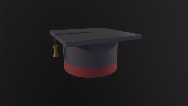 Graduation Hat 3D Модель .c4d .max .obj .3ds .fbx .stl .blend 