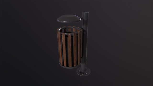 Wood Trash Bin Modèle 3D .c4d .max .obj .3ds .fbx .stl .blend 