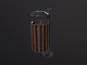 Wood Trash Bin Modèle 3D
