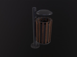 Wood Trash Bin Modèle 3D