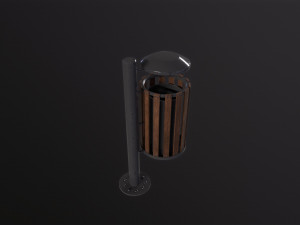Wood Trash Bin Modèle 3D