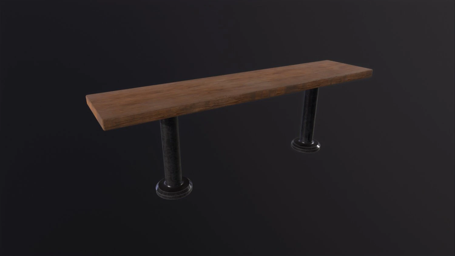 Old Wooden Bench 3D Model .c4d .max .obj .3ds .fbx .stl .blend 