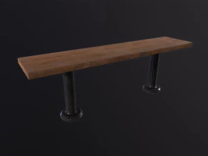 Vecchia panca di legno Modello 3D