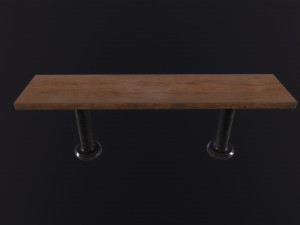 Old Wooden Bench 3D Model