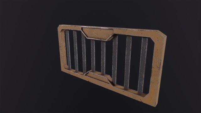Cyberpunk barrier Guard 3D Model .c4d .max .obj .3ds .fbx .stl .blend 