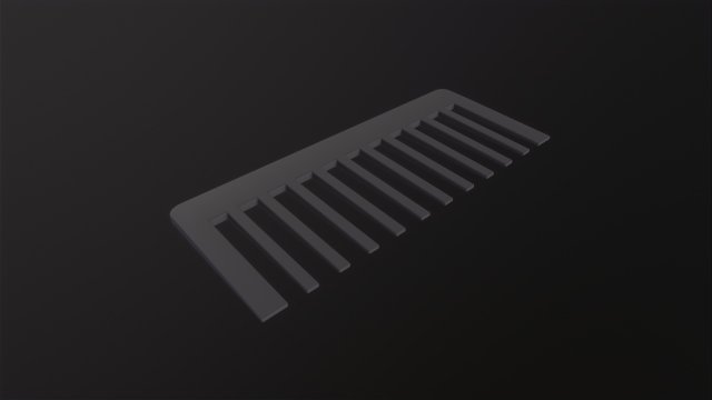 Wide tooth comb Modelo 3D .c4d .max .obj .3ds .fbx .stl .blend 