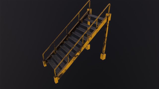 Industrial stairs Modèle 3D .c4d .max .obj .3ds .fbx .stl .blend 