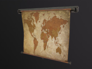 Old World Map 3D Model